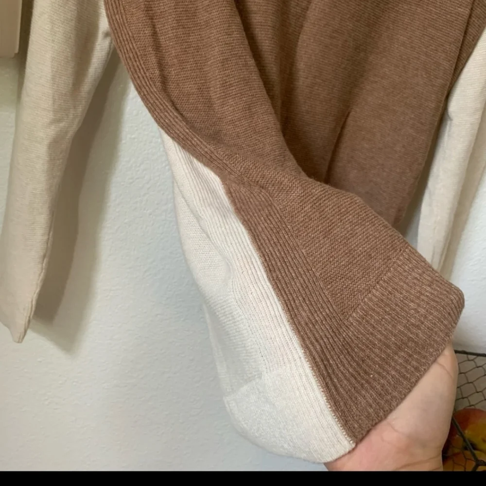 Madewell Kimball Colorblock Sweater Women's Size Small, Cream/Tan, GUC - Picture 8 of 15